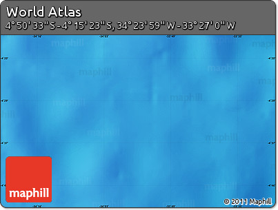 Physical Map of the Area around 4° 32' 58" S, 33° 55' 29" W