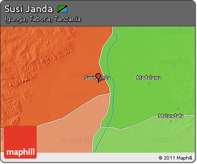 Political 3D Map of Susi Janda