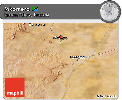 Satellite 3D Map of Mkomero