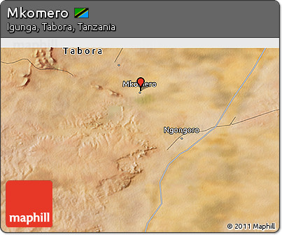Satellite 3D Map of Mkomero