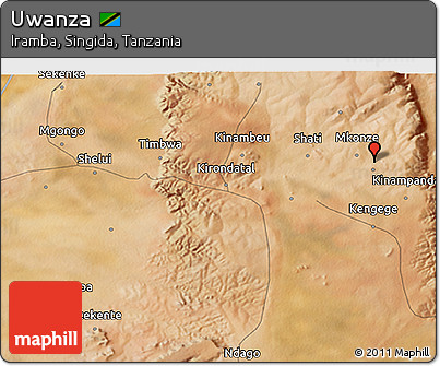 Satellite 3D Map of Uwanza