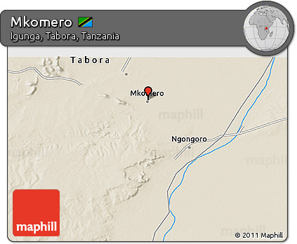 Shaded Relief 3D Map of Mkomero