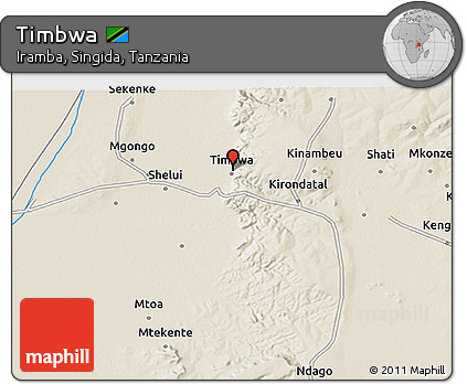 Shaded Relief 3D Map of Timbwa