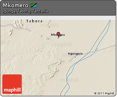 Shaded Relief 3D Map of Mkomero