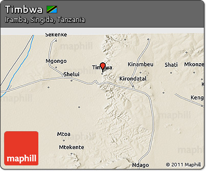 Shaded Relief 3D Map of Timbwa