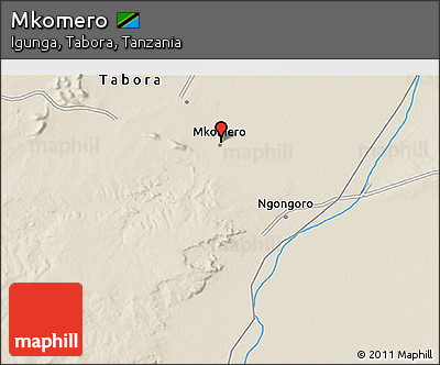 Shaded Relief 3D Map of Mkomero