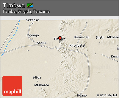Shaded Relief 3D Map of Timbwa