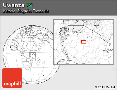Blank Location Map of Uwanza