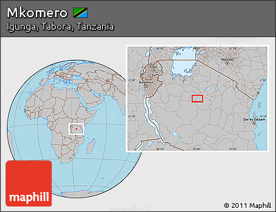 Gray Location Map of Mkomero