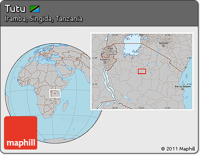 Gray Location Map of Tutu