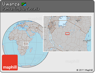 Gray Location Map of Uwanza