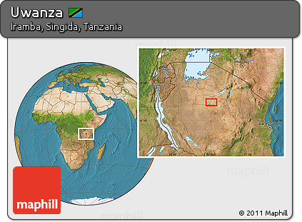 Satellite Location Map of Uwanza