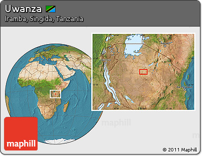 Satellite Location Map of Uwanza