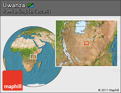 Satellite Location Map of Uwanza