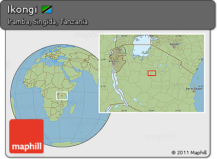 Savanna Style Location Map of Ikongi
