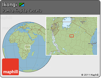 Savanna Style Location Map of Ikongi