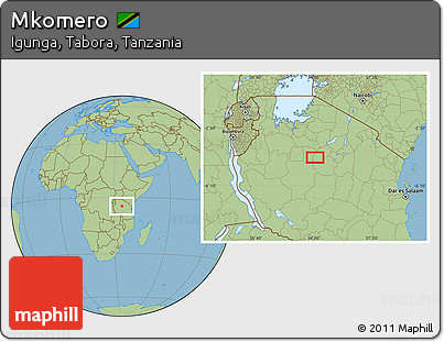 Savanna Style Location Map of Mkomero