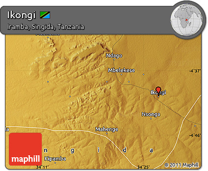 Physical Map of Ikongi