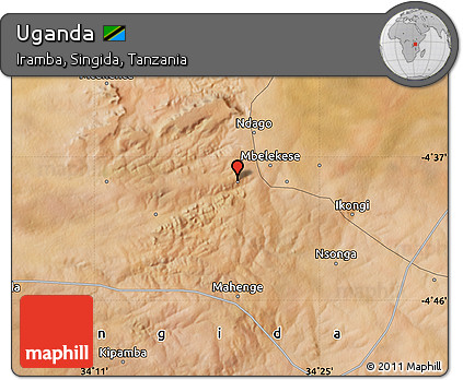 Satellite Map of Uganda