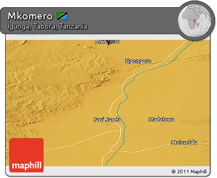 Physical Panoramic Map of Mkomero
