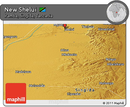 Physical Panoramic Map of New Shelui