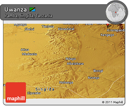 Physical Panoramic Map of Uwanza