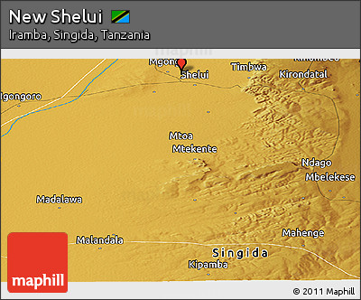 Physical Panoramic Map of New Shelui