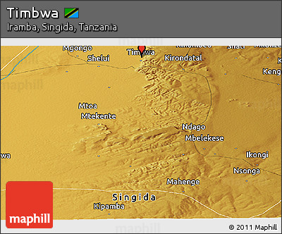 Physical Panoramic Map of Timbwa