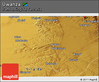 Physical Panoramic Map of Uwanza