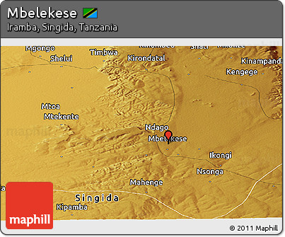 Physical Panoramic Map of Mbelekese