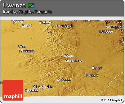 Physical Panoramic Map of Uwanza