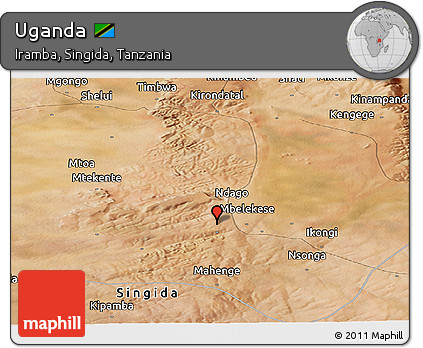 Satellite Panoramic Map of Uganda