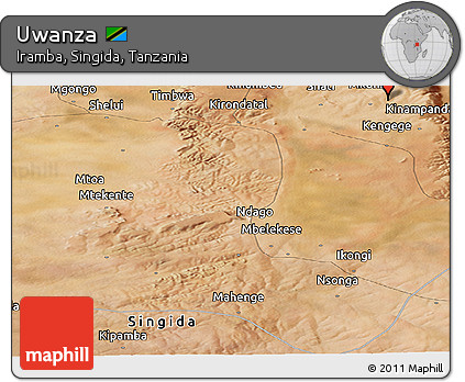 Satellite Panoramic Map of Uwanza