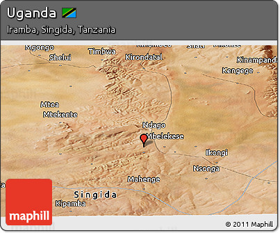 Satellite Panoramic Map of Uganda