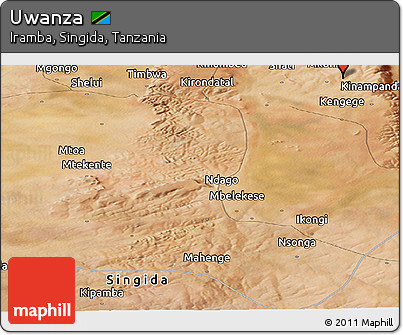 Satellite Panoramic Map of Uwanza