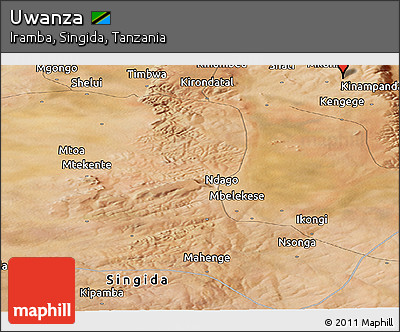 Satellite Panoramic Map of Uwanza