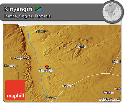 Physical 3D Map of Kinyangiri