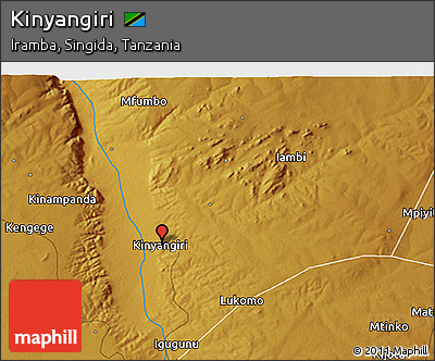 Physical 3D Map of Kinyangiri