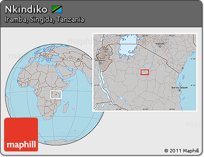Gray Location Map of Nkindiko
