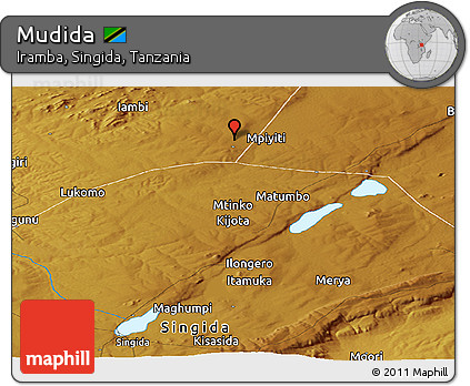 Physical Panoramic Map of Mudida