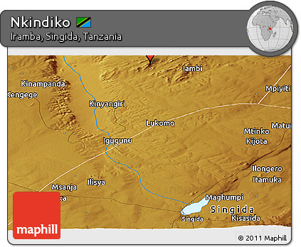 Physical Panoramic Map of Nkindiko