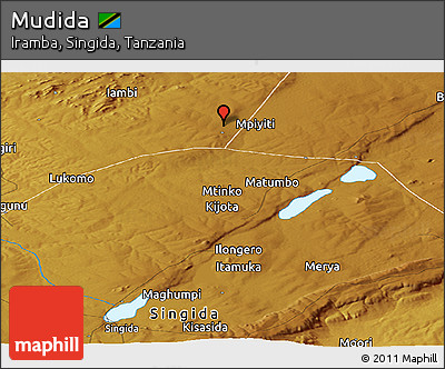 Physical Panoramic Map of Mudida