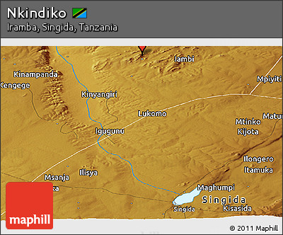 Physical Panoramic Map of Nkindiko
