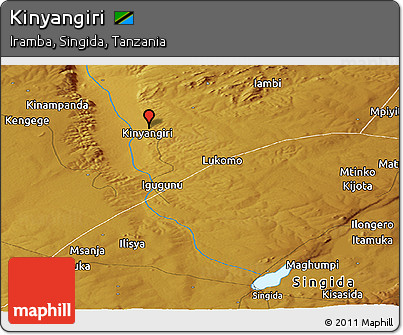 Physical Panoramic Map of Kinyangiri