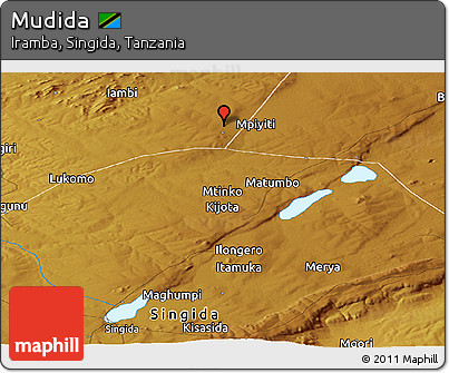 Physical Panoramic Map of Mudida