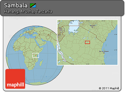 Savanna Style Location Map of Sambala