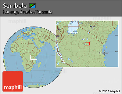 Savanna Style Location Map of Sambala
