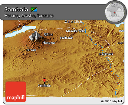 Physical Panoramic Map of Sambala