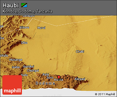 Physical Panoramic Map of Haubi