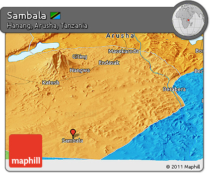 Political Panoramic Map of Sambala